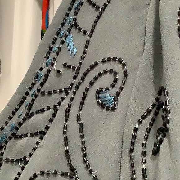 FREE PEOPLE CELESTIAL BEADED FRINGE FLAPPER BOHO V NECK DRESS WOMEN’S Sz M - Picture 14 of 16